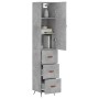 Aparador de madera contrachapada gris hormigón 34,5x34x180 cm de vidaXL, Aparadores - Ref: Foro24-3198829, Precio: 110,13 €, ...