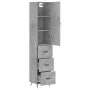 Aparador de madera contrachapada gris hormigón 34,5x34x180 cm de vidaXL, Aparadores - Ref: Foro24-3198829, Precio: 108,79 €, ...