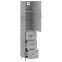 Aparador de madera contrachapada gris hormigón 34,5x34x180 cm de vidaXL, Aparadores - Ref: Foro24-3198829, Precio: 110,13 €, ...