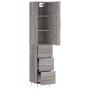 Tall Sonoma gray plywood sideboard 34.5x34x180 cm by vidaXL, Sideboards - Ref: Foro24-3198847, Price: 111,61 €, Discount: %