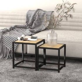 Mesas de centro 2 unidades MDF roble Sonoma de vidaXL, Mesas auxiliares - Ref: Foro24-331657, Precio: 40,29 €, Descuento: %