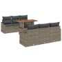 Conjunto de sofá de jardín 7 pcs Gris Poliratán