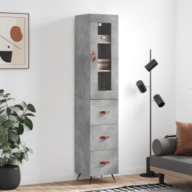 Aparador de madera contrachapada gris hormigón 34,5x34x180 cm de vidaXL, Aparadores - Ref: Foro24-3199213, Precio: 112,94 €, ...