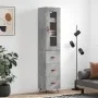 Aparador de madera contrachapada gris hormigón 34,5x34x180 cm de vidaXL, Aparadores - Ref: Foro24-3199213, Precio: 111,56 €, ...