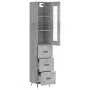 Aparador de madera contrachapada gris hormigón 34,5x34x180 cm de vidaXL, Aparadores - Ref: Foro24-3199213, Precio: 111,56 €, ...