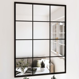 Espejos de pared 2 uds metal negro 80x60 cm