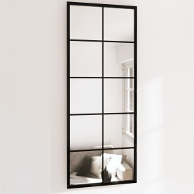 Espejos de pared 2 uds metal negro 100x40 cm
