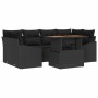 Conjunto de sofá de jardín 7 pcs Negro Poliratán