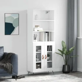 Hohes weißes Sperrholz-Sideboard 69,5 x 34 x 180 cm von vidaXL, Sideboards - Ref: Foro24-3189285, Preis: 134,75 €, Rabatt: %