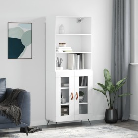 Hohes weißes Sperrholz-Sideboard 69,5 x 34 x 180 cm von vidaXL, Sideboards - Ref: Foro24-3189285, Preis: 142,37 €, Rabatt: %