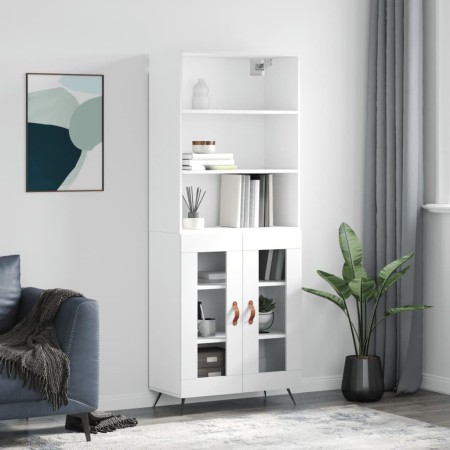 Aparador alto madera contrachapada blanco 69,5x34x180 cm de vidaXL, Aparadores - Ref: Foro24-3189285, Precio: 142,26 €, Descu...