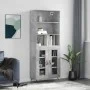 Aparador alto madera contrachapada gris hormigón 69,5x34x180 cm de vidaXL, Aparadores - Ref: Foro24-3189289, Precio: 128,32 €...