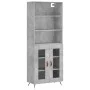 Aparador alto madera contrachapada gris hormigón 69,5x34x180 cm de vidaXL, Aparadores - Ref: Foro24-3189289, Precio: 128,32 €...