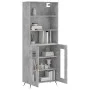 Aparador alto madera contrachapada gris hormigón 69,5x34x180 cm de vidaXL, Aparadores - Ref: Foro24-3189289, Precio: 128,32 €...