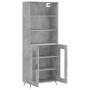 Aparador alto madera contrachapada gris hormigón 69,5x34x180 cm de vidaXL, Aparadores - Ref: Foro24-3189289, Precio: 137,64 €