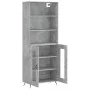 Aparador alto madera contrachapada gris hormigón 69,5x34x180 cm de vidaXL, Aparadores - Ref: Foro24-3189289, Precio: 128,32 €...
