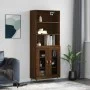 Aparador alto madera contrachapada marrón roble 69,5x34x180 cm de vidaXL, Aparadores - Ref: Foro24-3189292, Precio: 138,30 €,...