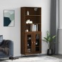 Tall brown oak plywood sideboard 69.5x34x180 cm by vidaXL, Sideboards - Ref: Foro24-3189292, Price: 146,43 €, Discount: %