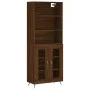 Aparador alto madera contrachapada marrón roble 69,5x34x180 cm de vidaXL, Aparadores - Ref: Foro24-3189292, Precio: 138,30 €,...