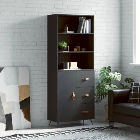 Aparador alto madera contrachapada negro 69,5x34x180 cm de vidaXL, Aparadores - Ref: Foro24-3189414, Precio: 153,80 €, Descue...