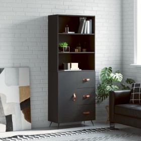 Hohes schwarzes Sperrholz-Sideboard 69,5 x 34 x 180 cm von vidaXL, Sideboards - Ref: Foro24-3189414, Preis: 158,35 €, Rabatt: %