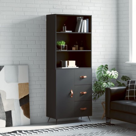 Aparador alto madera contrachapada negro 69,5x34x180 cm de vidaXL, Aparadores - Ref: Foro24-3189414, Precio: 155,78 €, Descue...