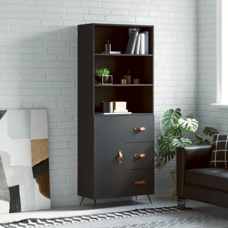 Hohes schwarzes Sperrholz-Sideboard 69,5 x 34 x 180 cm von vidaXL, Sideboards - Ref: Foro24-3189414, Preis: 153,80 €, Rabatt: %