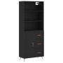 Aparador alto madera contrachapada negro 69,5x34x180 cm de vidaXL, Aparadores - Ref: Foro24-3189414, Precio: 155,78 €, Descue...