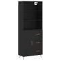 Aparador alto madera contrachapada negro 69,5x34x180 cm de vidaXL, Aparadores - Ref: Foro24-3189414, Precio: 153,80 €, Descue...