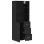 Aparador alto madera contrachapada negro 69,5x34x180 cm de vidaXL, Aparadores - Ref: Foro24-3189414, Precio: 153,80 €, Descue...