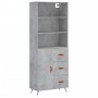 Aparador alto madera contrachapada gris hormigón 69,5x34x180 cm de vidaXL, Aparadores - Ref: Foro24-3189417, Precio: 149,00 €...