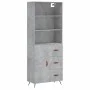 Hohes Sideboard aus betongrauem Sperrholz, 69,5 x 34 x 180 cm von vidaXL, Sideboards - Ref: Foro24-3189417, Preis: 139,85 €, ...