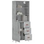 Aparador alto madera contrachapada gris hormigón 69,5x34x180 cm de vidaXL, Aparadores - Ref: Foro24-3189417, Precio: 149,00 €...