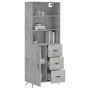 Concrete gray plywood tall sideboard 69.5x34x180 cm by vidaXL, Sideboards - Ref: Foro24-3189417, Price: 139,85 €, Discount: %