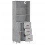 Aparador alto madera contrachapada gris hormigón 69,5x34x180 cm de vidaXL, Aparadores - Ref: Foro24-3189417, Precio: 149,00 €...