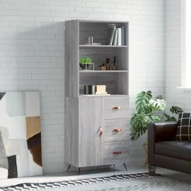 Aparador alto madera contrachapada gris sonoma 69,5x34x180 cm de vidaXL, Aparadores - Ref: Foro24-3189419, Precio: 144,05 €, ...