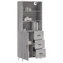 Aparador alto madera contrachapada gris sonoma 69,5x34x180 cm de vidaXL, Aparadores - Ref: Foro24-3189419, Precio: 144,05 €, ...