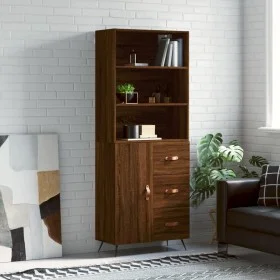 Hohes Sideboard aus braunem Eichensperrholz, 69,5 x 34 x 180 cm von vidaXL, Sideboards - Ref: Foro24-3189420, Preis: 148,85 €...