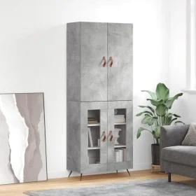 Aparador alto madera contrachapada gris hormigón 69,5x34x180 cm by vidaXL, Sideboards - Ref: Foro24-3195711, Price: 154,58 €,...
