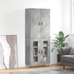 Aparador alto madera contrachapada gris hormigón 69,5x34x180 cm by vidaXL, Sideboards - Ref: Foro24-3195711, Price: 156,61 €,...