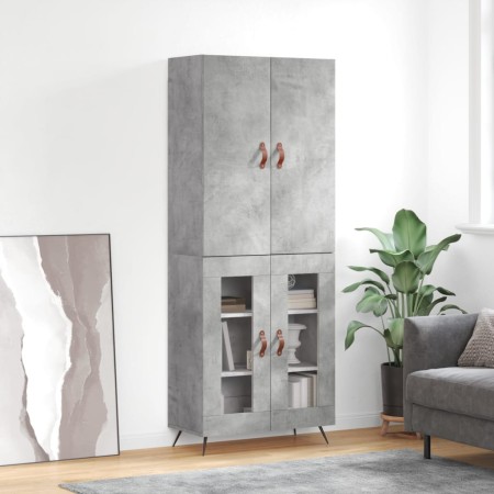 Aparador alto madera contrachapada gris hormigón 69,5x34x180 cm by vidaXL, Sideboards - Ref: Foro24-3195711, Price: 156,61 €,...