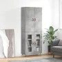 Aparador alto madera contrachapada gris hormigón 69,5x34x180 cm by vidaXL, Sideboards - Ref: Foro24-3195711, Price: 154,57 €,...
