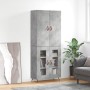 Aparador alto madera contrachapada gris hormigón 69,5x34x180 cm by vidaXL, Sideboards - Ref: Foro24-3195711, Price: 156,61 €,...