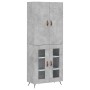Aparador alto madera contrachapada gris hormigón 69,5x34x180 cm by vidaXL, Sideboards - Ref: Foro24-3195711, Price: 156,61 €,...
