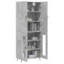 Aparador alto madera contrachapada gris hormigón 69,5x34x180 cm by vidaXL, Sideboards - Ref: Foro24-3195711, Price: 154,57 €,...