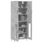 Aparador alto madera contrachapada gris hormigón 69,5x34x180 cm by vidaXL, Sideboards - Ref: Foro24-3195711, Price: 156,61 €,...