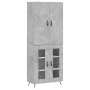 Aparador alto madera contrachapada gris hormigón 69,5x34x180 cm by vidaXL, Sideboards - Ref: Foro24-3195711, Price: 154,57 €,...