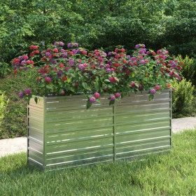 Silver galvanized steel flowerbed 160x40x77 cm by vidaXL, Pots and planters - Ref: Foro24-316894, Price: 56,47 €, Discount: %