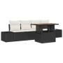Conjunto de sofá de jardín 5 pcs Negro Poliratán