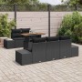 Conjunto de sofá de jardín 6 pcs Negro Poliratán